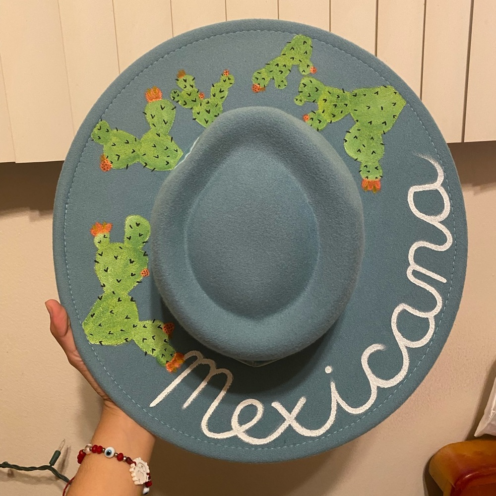 SOLD‼️ Cactus Painted Felt Hat
